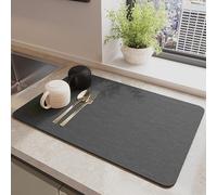 Tappetino scolapiatti antiscivolo, ad asciugatura rapida, assorbente per macchina del caffè, con fondo antiscivolo, per bancone della cucina, bar, piano di lavoro, lavandino, animali domestici (50 x