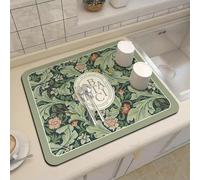 Tappetino scolapiatti antiscivolo con microfibra super assorbente e base in gomma, isolato e resistente al calore per proteggere i banconi quando si asciugano piatti e utensili da cucina (A)