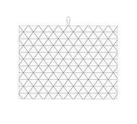 Tappetino scolapiatti antiscivolo moderno con linea a reticolo e geometria chiara, piccolo, 16 x 18 pollici