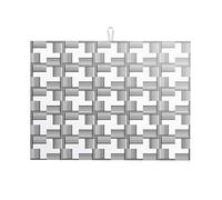 Tappetino scolapiatti antiscivolo moderno XL con linea a reticolo e geometria di colore chiaro, piccolo, 16 x 18 pollici