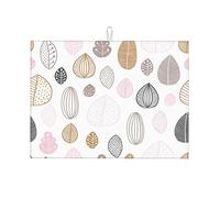 Tappetino scolapiatti antiscivolo nordico con pois grigi e geometria, grande 18 x 24 pollici