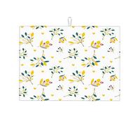 Tappetino scolapiatti antiscivolo nordico con pois grigi e geometria, piccolo, 16 x 18 pollici