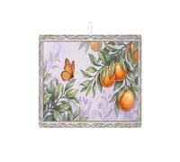 Tappetino scolapiatti arancione con farfalla per bancone della cucina, tappetino assorbente vintage floreale scolapiatti, tappetino scolapiatti in microfibra per giardino primaverile per decorazione