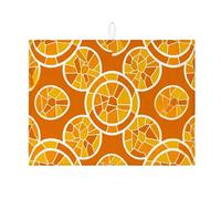 Tappetino scolapiatti arancione per bancone della cucina, tappetino assorbente per scolapiatti agli agrumi, tappetino in microfibra divertente per l'estate per proteggere bar, 45 x 61 cm