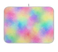 Tappetino scolapiatti arcobaleno a spirale pastello per bancone della cucina, decorazione per la casa, 45,7 x 61 cm