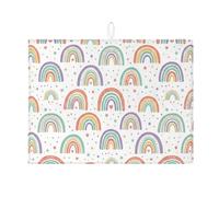 Tappetino scolapiatti arcobaleno per bancone della cucina, tappetino scolapiatti assorbente a forma di stella colorata, tappetino in microfibra per asciugatura e protezione da bar, 45 x 61 cm
