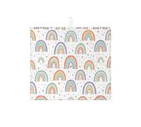 Tappetino scolapiatti arcobaleno per bancone della cucina, tappetino scolapiatti assorbente con stelle colorate, tappetino scolapiatti in microfibra per proteggere bar, 40,6 x 45,7 cm