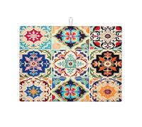 Tappetino scolapiatti arte messicana piastrelle di ceramica Boho damascato assorbente tappetino scolapiatti per bancone della cucina tappetino scolapiatti tappetino scolapiatti tappetino scolapiatti