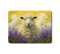 Tappetino scolapiatti artistico a forma di pecora, per bancone della cucina, in gomma assorbente, motivo floreale lavanda, decorazione per cucina primaverile, 45,7 x 61 cm