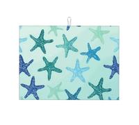 Tappetino scolapiatti assorbente a forma di stella marina, per bancone della cucina, tappetino da caffè e caffè, con anello per appenderlo, 45,7 x 61 cm