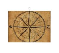 Tappetino scolapiatti assorbente con bussola, per bancone della cucina, vintage, nautico, tappetino da caffè, protezione scolapiatti con anello per appenderlo, 45,7 x 61 cm