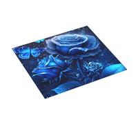Tappetino scolapiatti assorbente con farfalla e rose blu, 40,6 x 45,7 cm, tappetino scolapiatti per cucina, tappetino natalizio per scolapiatti con anello per appendere