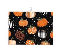 Tappetino scolapiatti assorbente con fiori di zucca, tappetino scolapiatti per bancone della cucina, tappetino per il Ringraziamento, tappetino da caffè, scolapiatti con anello per appenderlo, 45 x 61