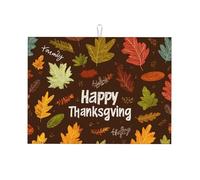 Tappetino scolapiatti assorbente con ghiande per bancone della cucina, per autunno e autunno, foglie d'acero, tappetino da caffè, protezione per scolapiatti con anello per appenderlo, 45,7 x 61 cm