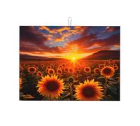 Tappetino scolapiatti assorbente con girasole, tappetino scolapiatti per cucina, bancone fattoria, tappetino da caffè, protezione scolapiatti con anello per appenderlo, 45,7 x 61 cm