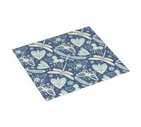 Tappetino scolapiatti assorbente con libellula, motivo falena e farfalla, 40,6 x 45,7 cm, tappetino scolapiatti per cucina, tappetino natalizio per scolapiatti con anello per appendere