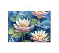 Tappetino scolapiatti assorbente con libellula, tappetino scolapiatti per bancone della cucina, tappetino per acquerello, tappetino da caffè, scolapiatti con anello per appenderlo, 45 x 61 cm