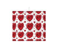Tappetino scolapiatti assorbente con motivo a cuore per San Valentino, romantico tappetino scolapiatti in microfibra floreale per cucina e bar, 40,6 x 45,7 cm