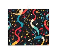 Tappetino scolapiatti assorbente con note musicali, tappetino scolapiatti per bancone della cucina, tappetino da caffè musicale astratto, protezione scolapiatti con anello per appenderlo, 40,6 x 45,7