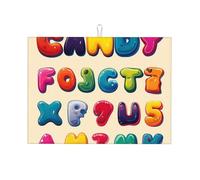 Tappetino scolapiatti assorbente con numeri e lettere, per bancone della cucina, tappetino da caffè, scolapiatti con anello per appenderlo, 45 x 61 cm