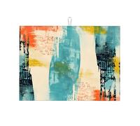 Tappetino scolapiatti assorbente con pittura ad olio per bancone della cucina, tappetino da caffè arte moderna, protezione scolapiatti con anello per appenderlo, 45,7 x 61 cm
