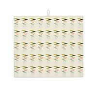 Tappetino scolapiatti assorbente con stampa moderna di metà secolo per accessori da cucina, pieghevole, riutilizzabile