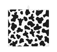 Tappetino scolapiatti assorbente con stampa mucca, per bancone della cucina, tappetino da caffè astratto, protezione scolapiatti con anello per appenderlo, 40,6 x 45,7 cm