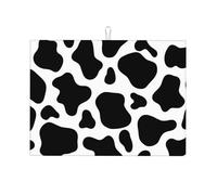 Tappetino scolapiatti assorbente con stampa mucca, per bancone della cucina, tappetino da caffè, scolapiatti con anello per appenderlo, 45,7 x 61 cm