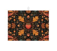 Tappetino scolapiatti assorbente con zucca autunnale, tappetino scolapiatti per bancone della cucina, tappetino vintage autunnale da caffè, protezione scolapiatti con anello per appenderlo, 45,7 x 61