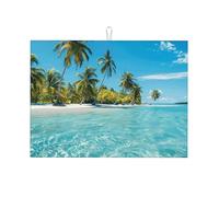 Tappetino scolapiatti assorbente da spiaggia, tappetino scolapiatti per bancone della cucina, tappetino da caffè hawaiano, protezione per piatti con anello per appenderlo, 45 x 61 cm