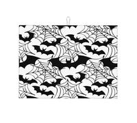 Tappetino scolapiatti assorbente in microfibra per lavello da cucina, 18x24 cm, a forma di ragnatela di pipistrello di Halloween, per scolapiatti, accessori da cucina