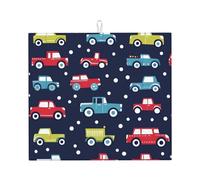 Tappetino scolapiatti assorbente per auto, motivo cartone animato, per bancone della cucina, camion, tappetino da caffè, protezione scolapiatti con anello per appenderlo, 40,6 x 45,7 cm