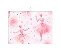 Tappetino scolapiatti assorbente per bancone della cucina, ballerina, tappetino da caffè, protezione per scolapiatti con anello per appenderlo, 45 x 61 cm