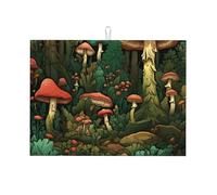 Tappetino scolapiatti assorbente per bancone della cucina, motivo: albero della foresta, tappetino da caffè, tappetino scolapiatti con anello per appenderlo, 45 x 61 cm