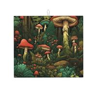 Tappetino scolapiatti assorbente per bancone della cucina, motivo: albero della foresta, tappetino da caffè, tappetino scolapiatti con anello per appenderlo, 40,6 x 45,7 cm