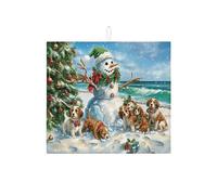 Tappetino scolapiatti assorbente per bancone della cucina, motivo cane di neve, tappetino assorbente per scolapiatti in microfibra, per proteggere il bancone della cucina, 40,6 x 45,7 cm