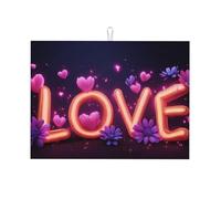 Tappetino scolapiatti assorbente per bancone della cucina, motivo: cuore, galassia, tappetino da caffè, protezione scolapiatti con anello per appenderlo, 45,7 x 61 cm