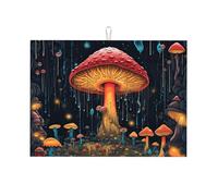 Tappetino scolapiatti assorbente per bancone della cucina, motivo: foresta delle fate, tappetino da caffè con anello per appenderlo, 45 x 61 cm