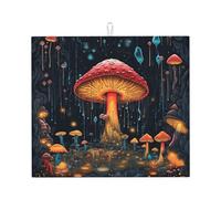 Tappetino scolapiatti assorbente per bancone della cucina, motivo: foresta delle fate, tappetino da caffè con anello per appenderlo, 40,6 x 45,7 cm