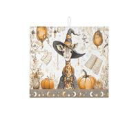 Tappetino scolapiatti assorbente per bancone della cucina, motivo giraffa di Halloween, tappetino scolapiatti assorbente per bar, in microfibra, 40,6 x 45,7 cm