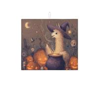 Tappetino scolapiatti assorbente per bancone della cucina, motivo Halloween con lama e scheletro, divertente tappetino scolapiatti in microfibra per proteggere il bancone della cucina, 40,6 x 45,7 cm