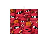 Tappetino scolapiatti assorbente per bancone della cucina, motivo mummia rossa, divertente tappetino scolapiatti in microfibra per cucina, bar, 40,6 x 45,7 cm