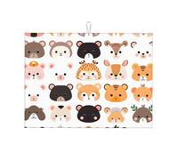 Tappetino scolapiatti assorbente per bancone della cucina, motivo: orso giraffa, tappetino scolapiatti con anello per appenderlo, 45 x 61 cm