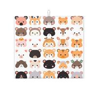 Tappetino scolapiatti assorbente per bancone della cucina, motivo: orso giraffa, tappetino scolapiatti con anello per appenderlo, 40,6 x 45,7 cm