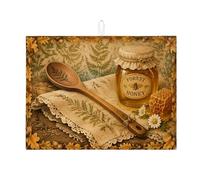 Tappetino scolapiatti assorbente per bancone della cucina, tappetino assorbente per scolapiatti con felce verde, tappetino in microfibra vintage per proteggere bar, 45,7 x 61 cm