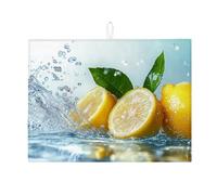 Tappetino scolapiatti assorbente per bancone della cucina, tappetino assorbente per scolapiatti dal design rinfrescante con agrumi, tappetino estivo in microfibra a tema acqua, per proteggere il