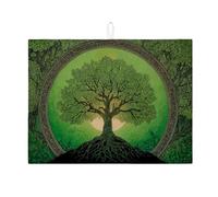 Tappetino scolapiatti assorbente per cucina, motivo albero della vita, tappetino scolapiatti assorbente, in microfibra, per bar, 45 x 61 cm