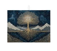 Tappetino scolapiatti assorbente per cucina, motivo albero della vita, tappetino scolapiatti assorbente, in microfibra, per bancone bar, 45,7 x 61 cm