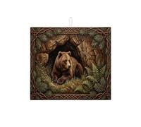 Tappetino scolapiatti assorbente per cucina, motivo foresta rustica, tappetino scolapiatti in microfibra ispirato alla natura, protezione per bar, 40,6 x 45,7 cm