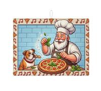 Tappetino scolapiatti assorbente per piano della cucina, tappetino scolapiatti assorbente con note musicali divertenti, tappetino scolapiatti in microfibra a tema culinario, per bancone della cucina